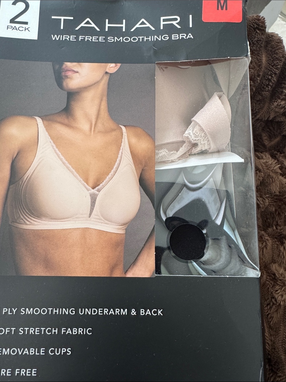Tahari Nude Wire-Free Smoothing Bra - Light Beige (2 Pack)